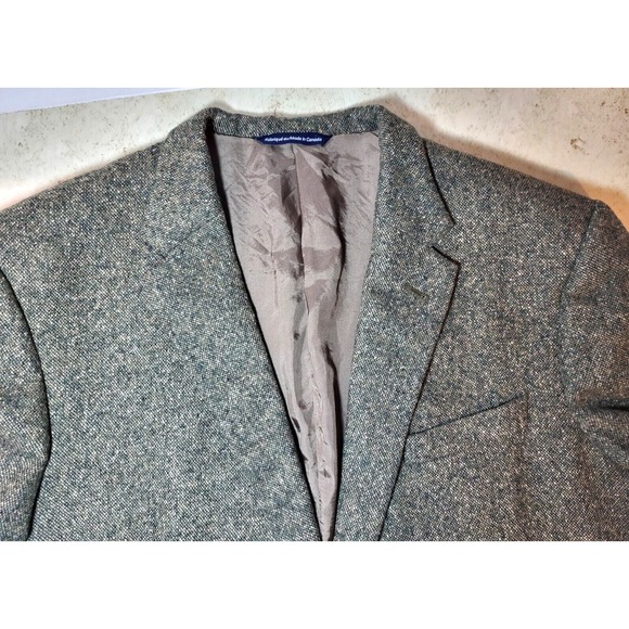 Bespoke Luca diMarco Tweed Olive Green Cashmere Blazer Cloth Ermengildo Zenga 46 - Picture 4 of 14